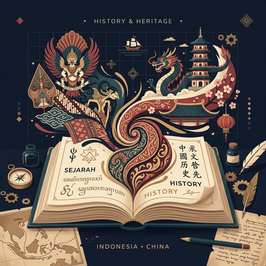 Tionghoa dan Indonesia Illustration